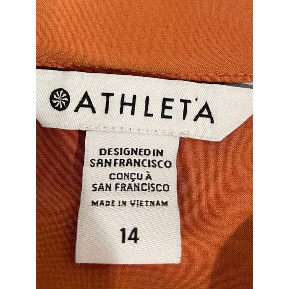 Athleta Womens Sleeveless Rust Orange Romper Size 14 - Picture 13 of 15